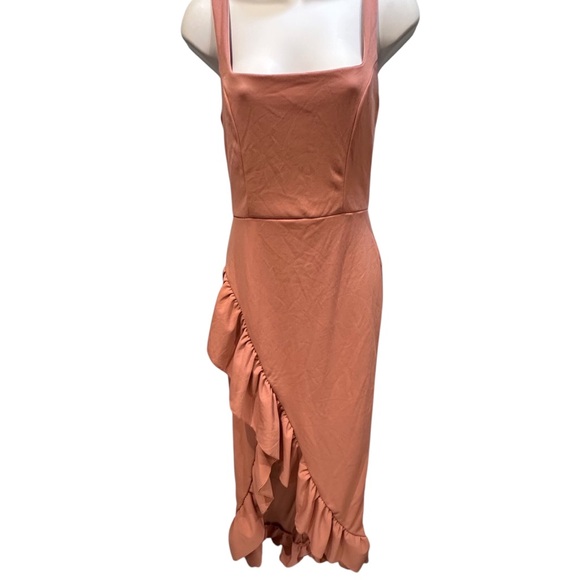 Lulus Immaculate Excellence Pink Sleeveless Ruffled Tulip Maxi Dress Size Small - Picture 7 of 16